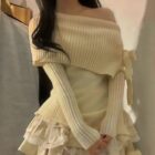 One-shoulder Knitwear Sweater word3