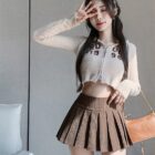 Pleated Corduroy Skirt - Preppy Aesthetic word1