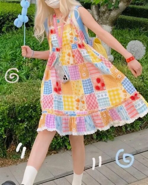 Cute Colorful Dress - Jojifuku Aesthetic