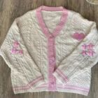 Embroidered Cardigan Sweater - Kawaii Clothes word1
