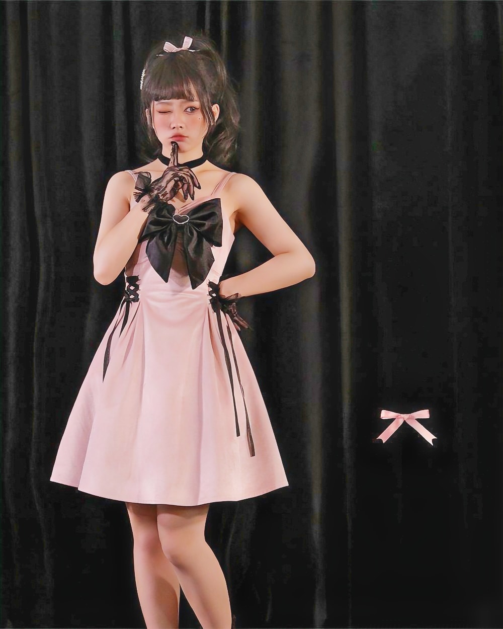 hbmorzheq6rysn74lefv.jpg Dark Bowed Dress - Kawaii Goth word2