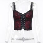 Laced Wine Vest - Gothic Aesthetic word2