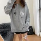 Kawaii Cat Paw Print Hoodie - Harajuku Aesthetic word2