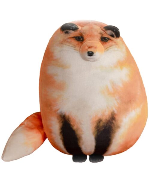 Kawaii realistic chonky fox plushie, soft and cuddly toy with detailed features.