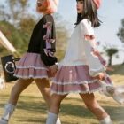 Bowtie Off Shoulder Sweater - Lolita Aesthetic word3