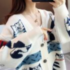 Otom Cat Cardigan Sweater - Vintage Aesthetic word1