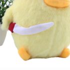 Kawaii duck with knife plush toy; a yellow stuffed duck holding a small knife.