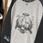 Japanese Style Gray Sweatshirt - Animecore Aesthetic word3