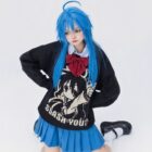 Black Lucky Star Pullover Sweater - Animecore Aesthetic word3