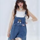 Kawaii Denim Overall - Y2K Aesthetic word2