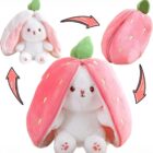 Kawaii Transformable Bunny Plushie - Carrot and Strawberry word3