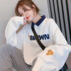 Loose Bear Sweatshirt - Korean Aesthetic word3