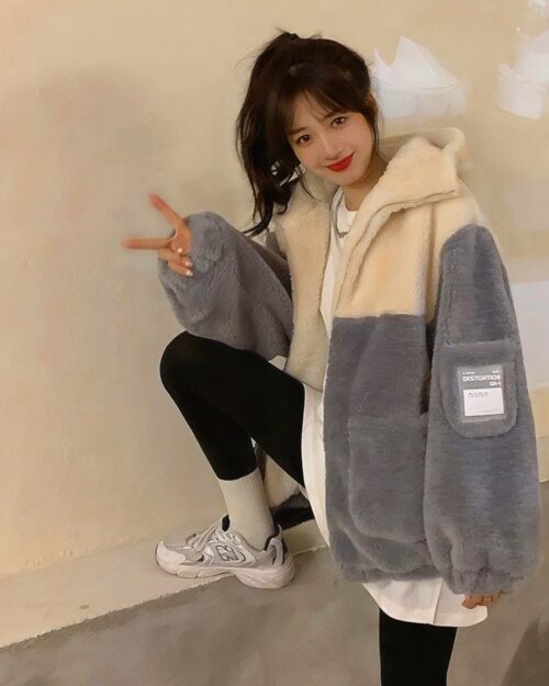 Warm Bear Ears Fluffy Coat - Kawaii Clothes