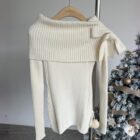 One Shoulder Bow Knitted Set - Kawaii Clothes word1