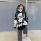 Black Harajuku Sweater - Animecore Aesthetic word1