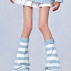 Stripped Gyaru Socks - Harajuku Aesthetic word3