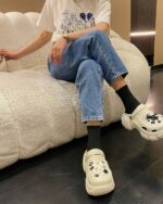 Close-up view of Cute Waterproof Platform Sandals - Outdoors Edition, aesthetic summer shoes.