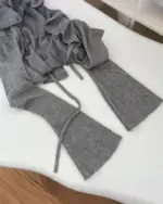 Gray hooded wrap from the dark gyaru set, gothic lolita aesthetic.