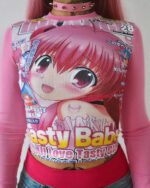 Y2K animecore shirt featuring an anime-style illustration with pink accents and text.