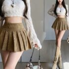 Pleated Corduroy Skirt - Preppy Aesthetic word1