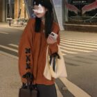 Bowed Loose Pullover - Korean Aesthetic word3