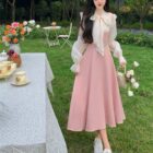 Long Pink Dress - Vintage Aesthetic word1