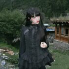 Black Laced Short Dress - Gothic Aesthetic word3