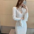 Slim-fit Flared Sleeves Dress - Gothic Aesthetic word2