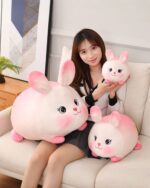 Kawaii Berry the strawberry bunny plushie - a large, soft plush toy.