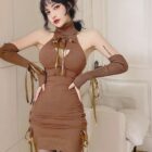 Sleeveless Hollow-out Dress word1