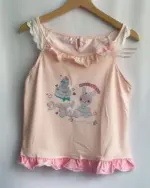 Pink mezzo piano tank top featuring a cute bunny and 'Dreamy Bride' design.