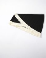 Black and cream korean aesthetic dress with lace detailing and square collar.