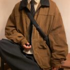 Korean Style College Jacket - Preppy Aesthetic word1