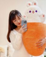 Kawaii Big Taiyaki Plushie – Cute Animals Edition, a plush toy shaped like a taiyaki fish with pink details.