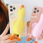 Kawaii duck iphone case featuring a cute, cartoon-style duck design.