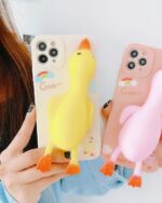 Kawaii duck iphone case featuring a cute, cartoon-style duck design.