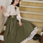 French-Style Double Layer Dress - Cottagecore Aesthetic word1