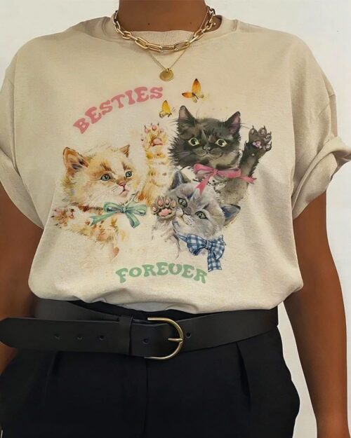 Cute Kitten Besties Forever T-Shirt