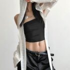 Hooded Cut Out Top - Gothic Aesthetic word1