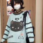 Mint Neko Sweater - Harajuku Aesthetic word3