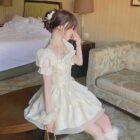 Retro Square Collar Dress - Vintage Aesthetic word2