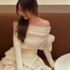 One Shoulder Bow Knitted Set - Kawaii Clothes word1