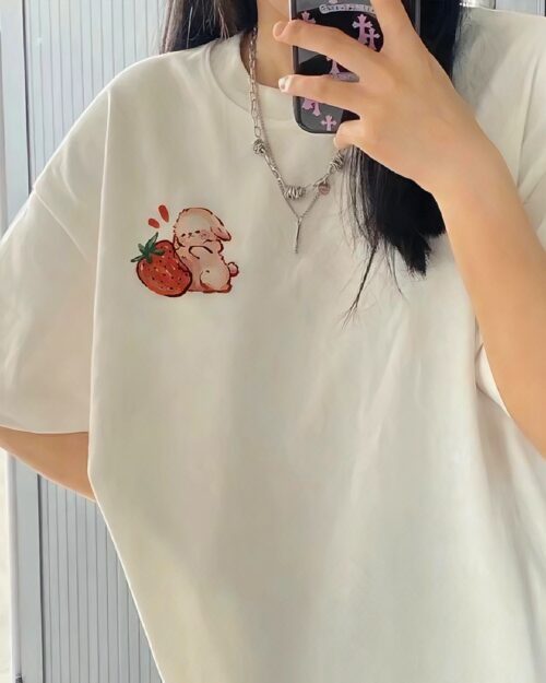 Short Sleeve Strawberry Bunny T-shirt