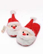 Pair of santa cotton slippers featuring a festive Santa Claus design.