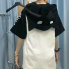 Ghost Neko Hooded T-Shirt - Harajuku Aesthetic word1