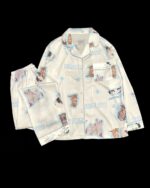 Kitty silky pajamas featuring a collage of meme cats and text.