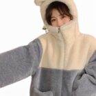 Warm Bear Ears Fluffy Coat - Kawaii Clothes word2