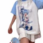Saggy Short-Sleeved T-Shirt - Animecore Aesthetic word3
