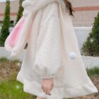 Fluffy Bunny Ears Hooded Coat - Kawaii Winter word3