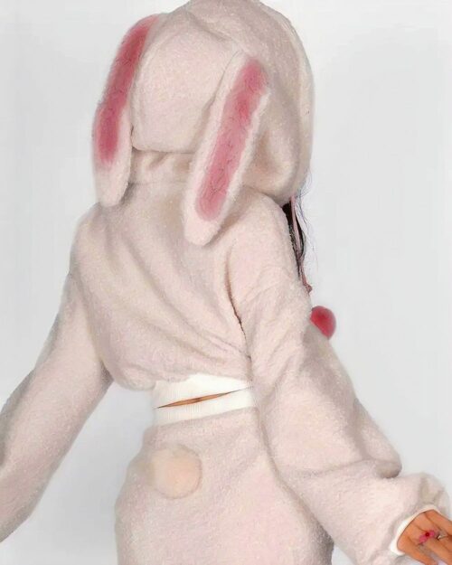 Bunny Hooded Plush Pajamas - Kawaii Clothes